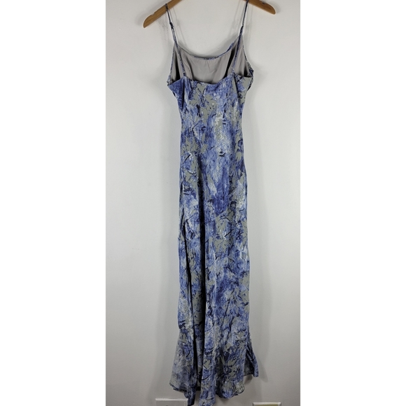 New Saints + Secrets Marbled Ruched Draped Cowl Bust Midi Slip Dress - Picture 9 of 15
